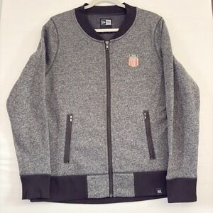 New Era  USA Hockey Full Zip Jacket Gray/Black Activewear Womens Large